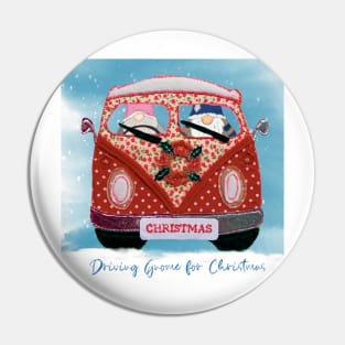 Driving Gnome for Christmas Pin