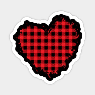 Heart shape plaid pattern valentines day gift idea Magnet