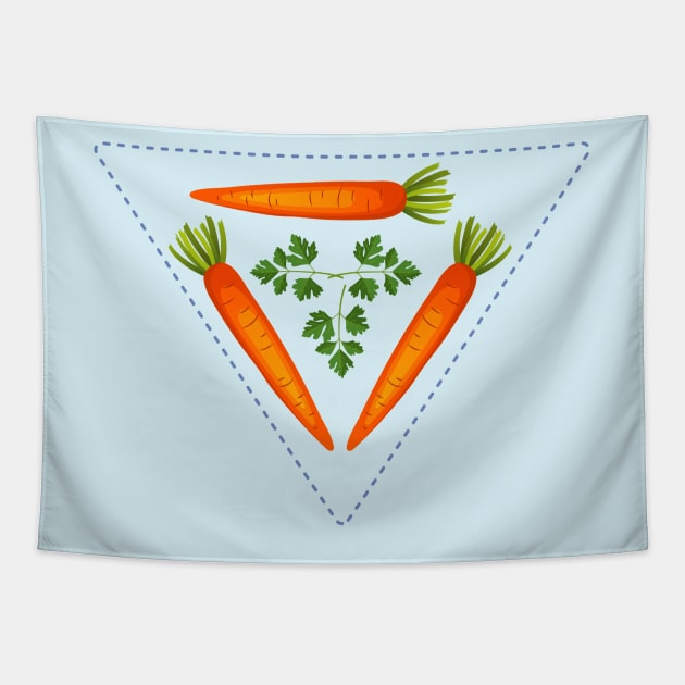 Cute Veggie Stamp Tapestry by SWON Design