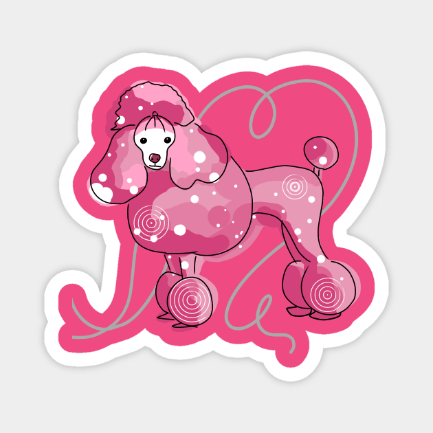 Pink Poodle - Hot Pink Magnet by Design Fern