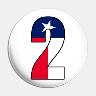 Number 2 Texas Flag Pin