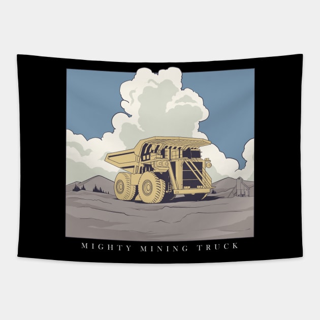 Mighty Mining Truck Tapestry by damnoverload