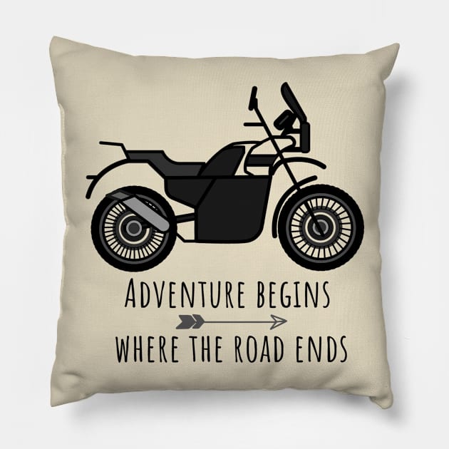 Adventure Begins Where The Road Ends Pillow by WeStarDust