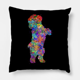 Bichon frise breed dog watercolor Pillow