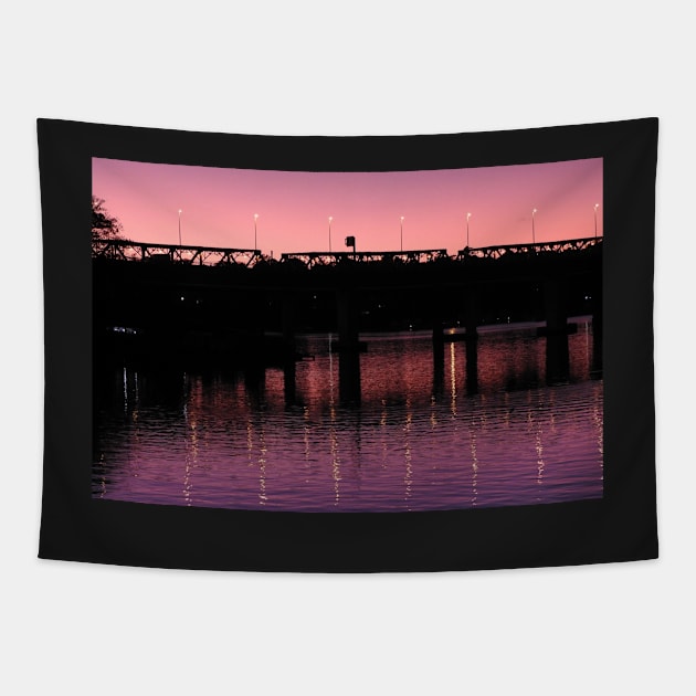 Sunrise at the Iron Cove Bridge Tapestry by kirstybush