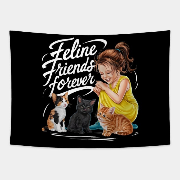 "Purrfect Companionship: Feline Friends Forever" Tapestry by WEARWORLD