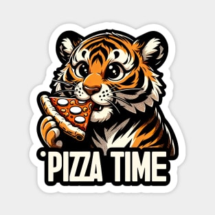 tiger cub eating slice a pizza Magnet