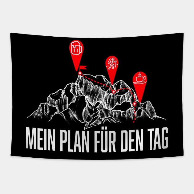 Bergwandern Tagesplan Berge Wandern Tapestry by Foxxy Merch