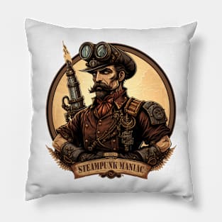 Steampunk Engineer Mechanic Pillow