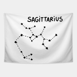 Zodiac Sign - Sagittarius Black Tapestry