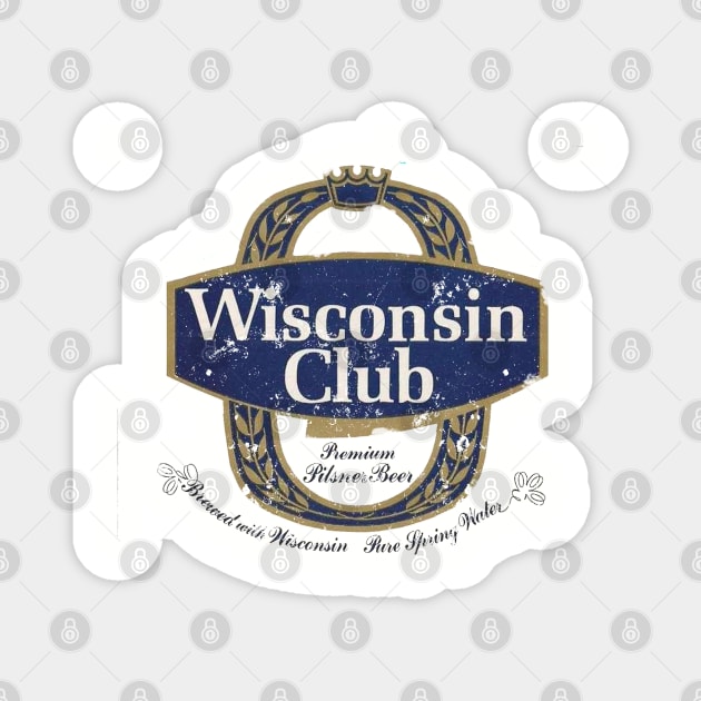 Wisconsin Club Beer Magnet by retrorockit