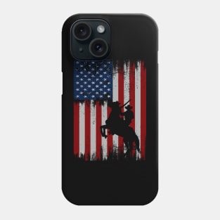 cowboy american flag vintage usa  cowboy Rodeo Roping Horse Riding Phone Case