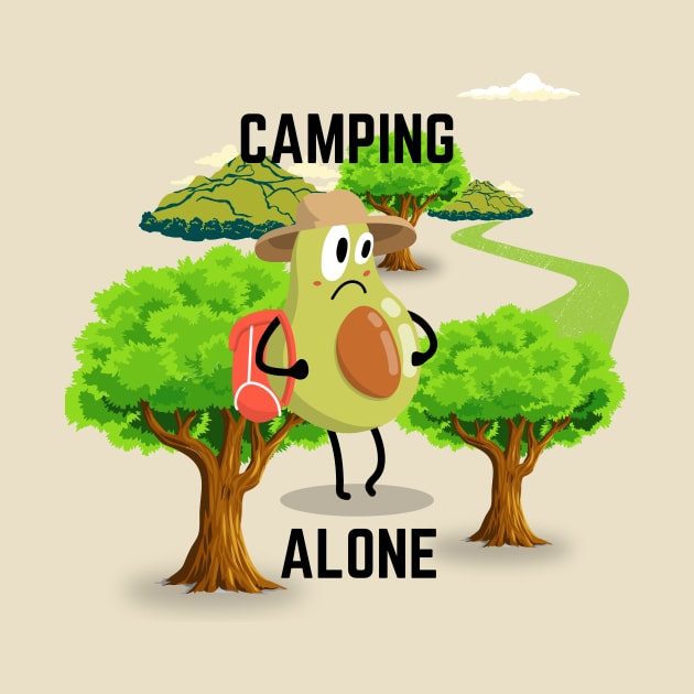 Cartoon Pear Camping Alone by NICHE&NICHE