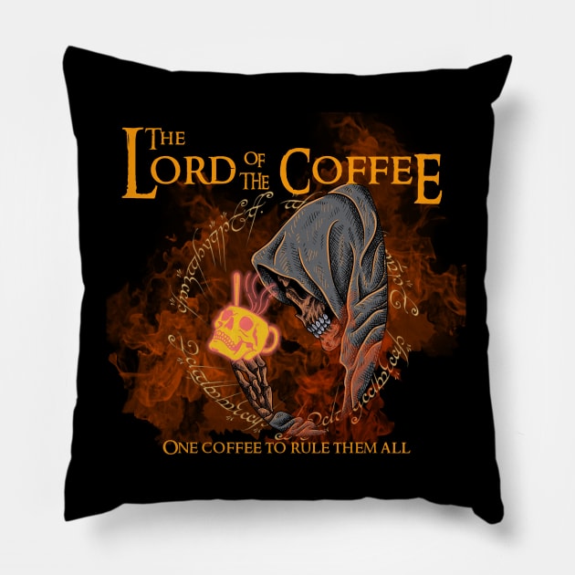 Lord Of The Coffee One Coffee To Rule them All Pillow by AO Apparel