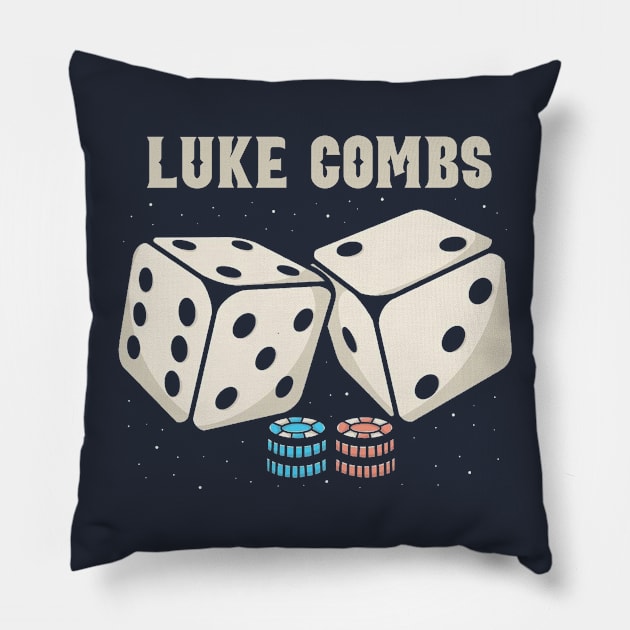 luke combs DIce Pillow by Hsamal Gibran