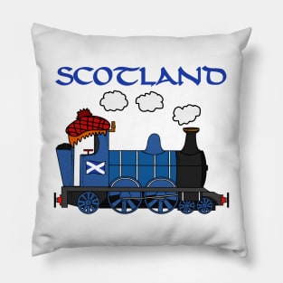 Scotland Steam Train Scottish Flag St Andrews Day Pillow