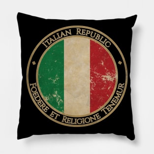 Vintage Italy Italian Republic Europe European EU Flag Pillow