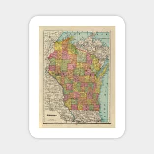 Old Wisconsin Map (1909) Vintage Badger State Atlas Magnet