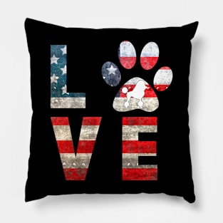 Patriotic Poodle Dog Love Pillow