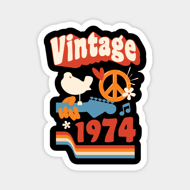 Vintage 1974 - Woodstock Style Magnet by marieltoigo