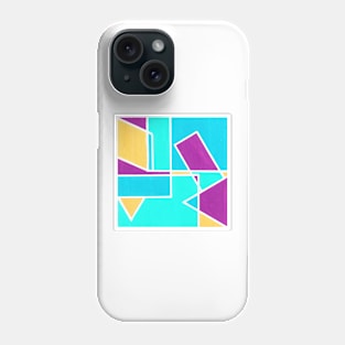 Inverted Purple Blue Yellow Geometric Abstract Acrylic Painting Phone Case