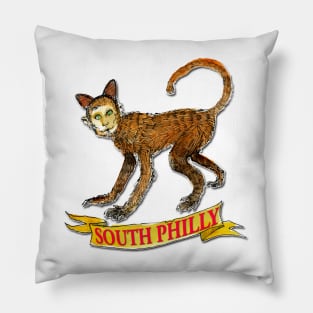 South Philly Cat Monkey Pillow