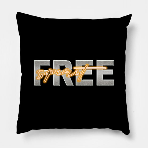 Free spirit (orange) Pillow by Sinmara