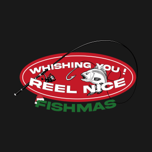 Wishing You Reel Nice Fishmas Funny Bass Fishing Christmas T-Shirt