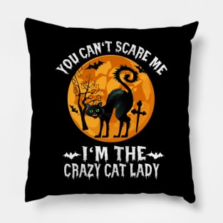 Halloween You can`t scare me, I`m the scary Cat Lady Pillow