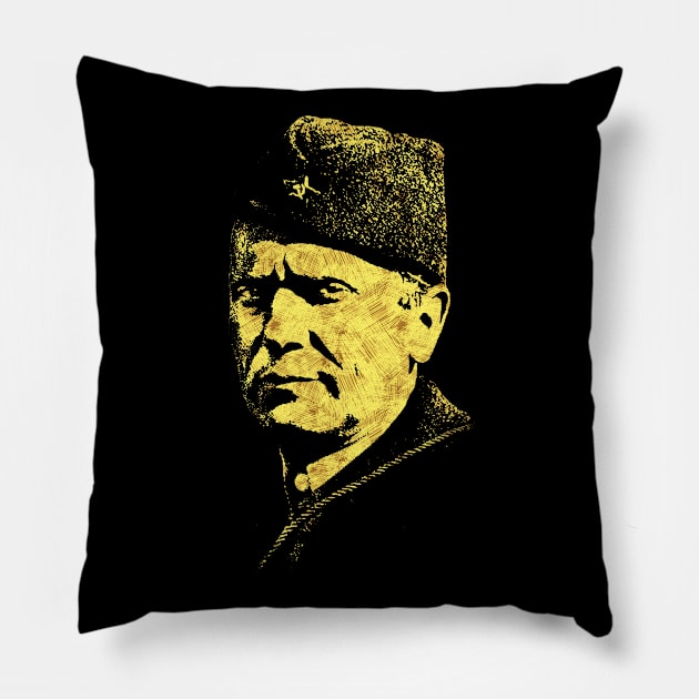 Josip Broz Tito the President of Yugoslavia SFRJ Pillow by Naumovski