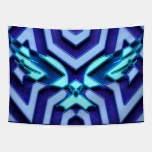 Freedom eagle - Geometric neon on black wall Tapestry