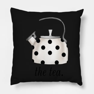 The Tea Kettle Gossip Drama Pun Chic Fashionable Polka Dot Kate Spade Inspired Pillow