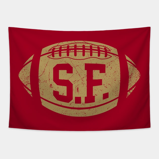 SF Retro Football - Red Tapestry by KFig21