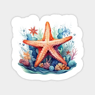 Orange Starfish Magnet