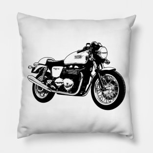 Thruxton 900 Cafe Racer Sketch Art Pillow