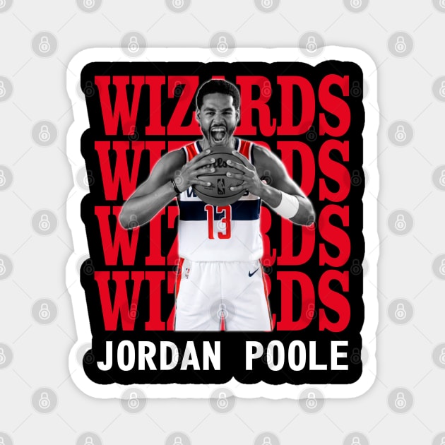 Washington Wizards Jordan Poole 13 Magnet by Thejockandnerd