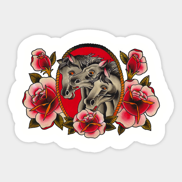 Pharaoh S Horses Tattoo Art Sticker Teepublic
