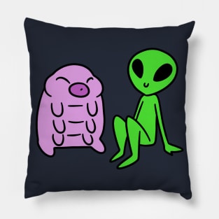 Alien and Waterbear Pillow