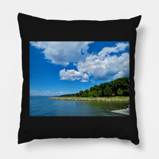 Blue Sky Over The River Pillow