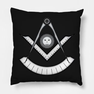 Compass, sun and protractor - Masonic symbol of Past Master for Blue Lodge Freemasonry Pillow