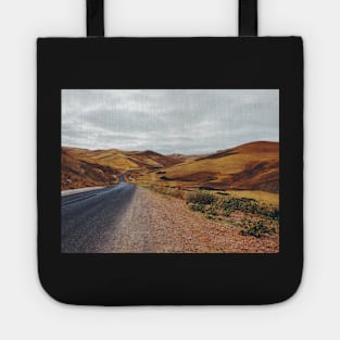 Empty Road in Dry Hilly Countryside Tote