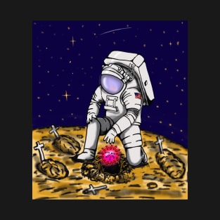 astronauts bury the covid virus dead T-Shirt