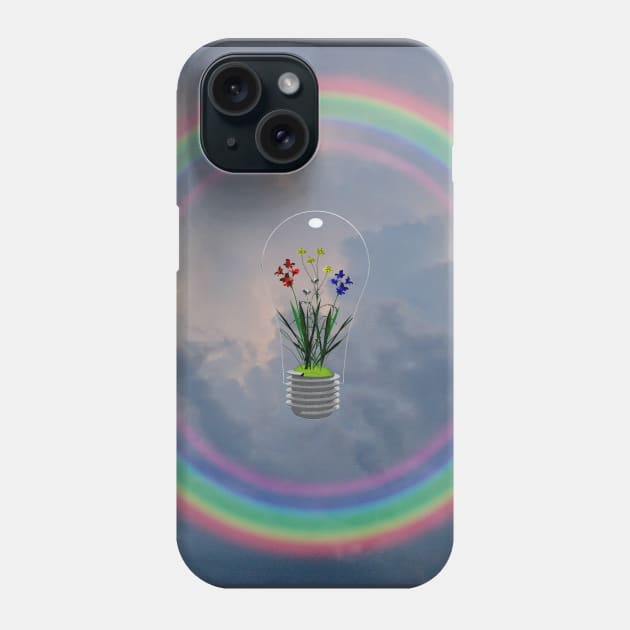 Flower filled light bulb Phone Case by rolffimages