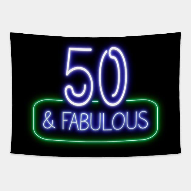 Funny 50th Birthday Quote | 50 and Fabulous Tapestry by AgataMaria