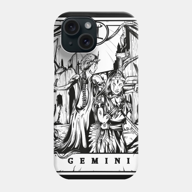 Gemini Zodiac Tarot Phone Case by Scottconnick