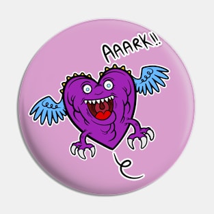 flying monster heart Pin