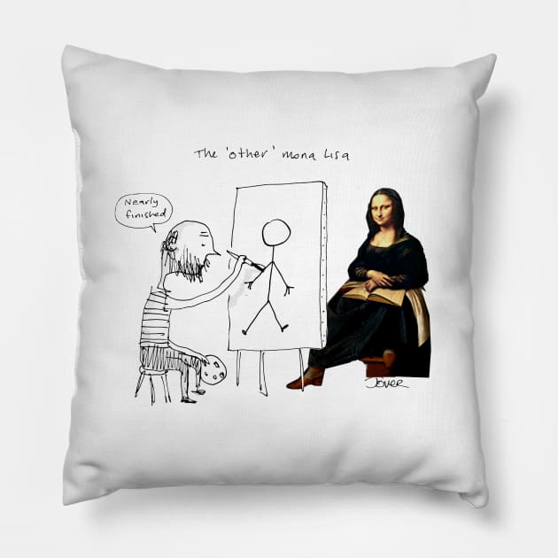 The other Mona Lisa Pillow by Loui Jover 