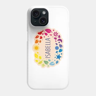 Isabella name with colorful leaves Phone Case