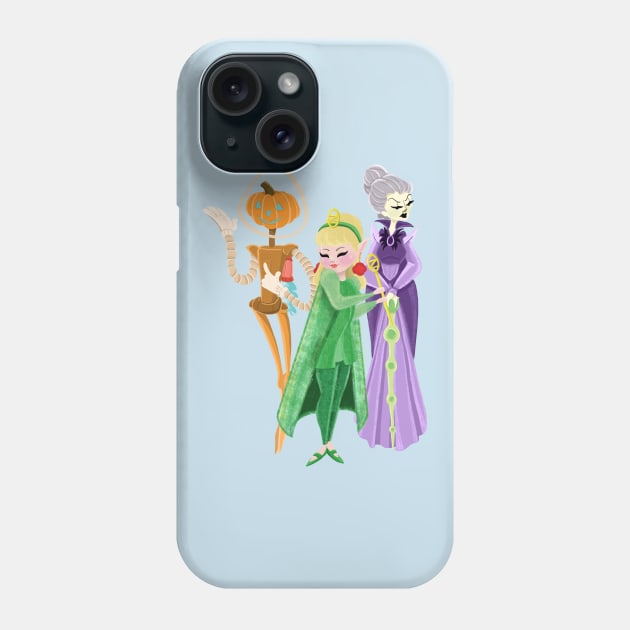 A Princess, A Witch, and a Robot Phone Case by MaryGoodrichArt