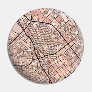 San Jose Map Pattern in Soft Pink Pastels Pin